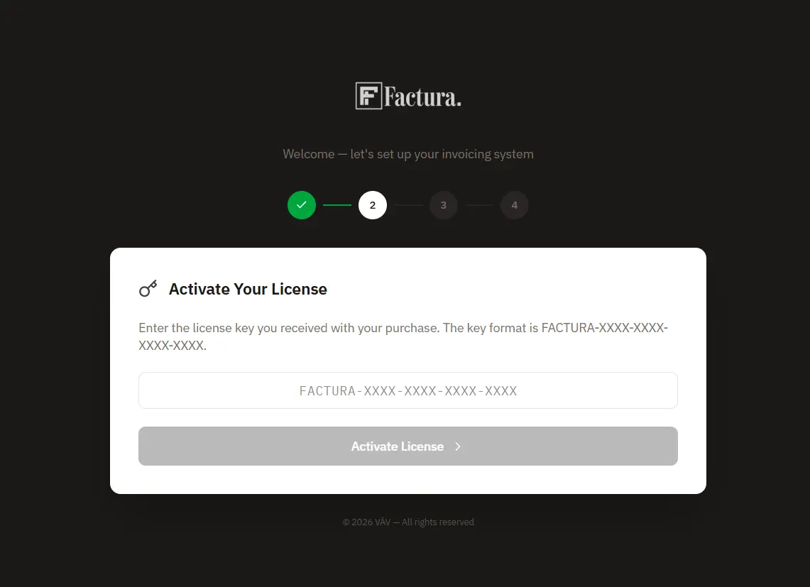 Factura produktnyckel