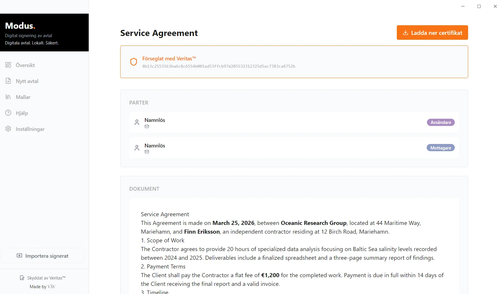 Modus signeringsportal