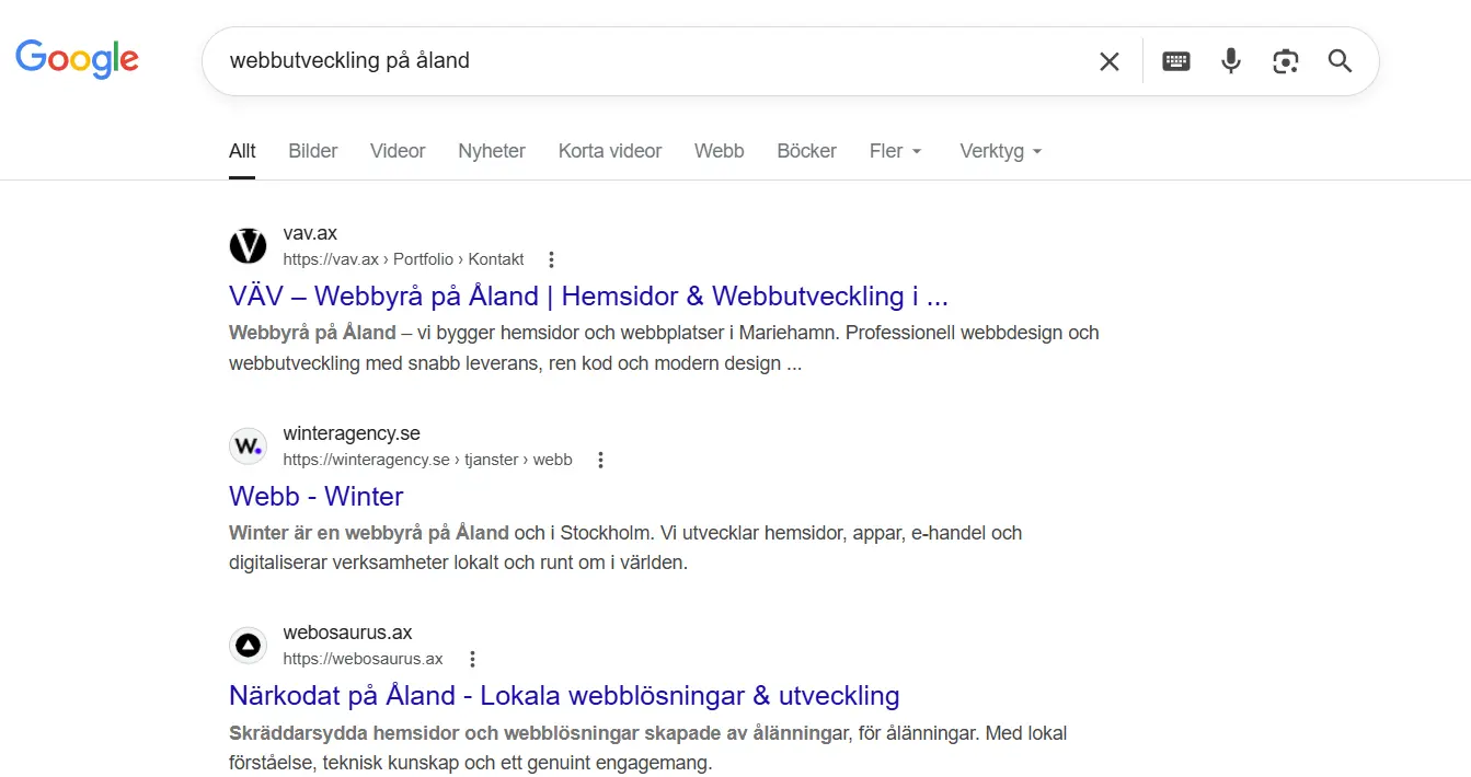 SEO resultat - Keyword rankings