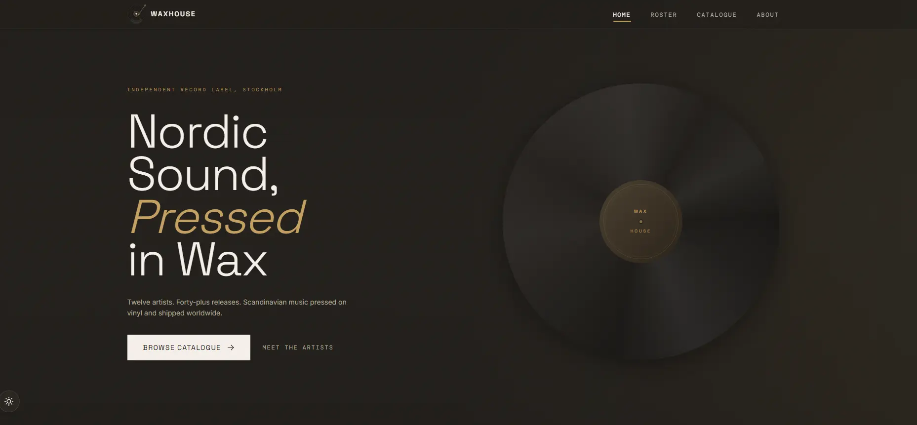 WAXHOUSE skivbolagswebbplats